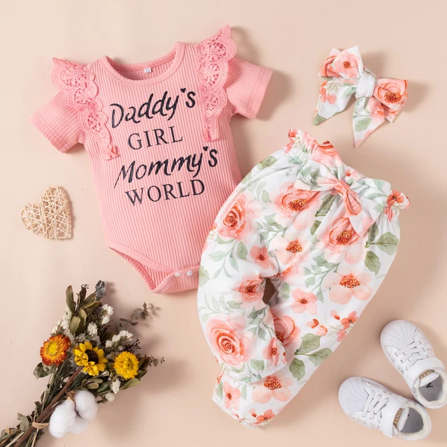 Set 3 pezzi pullover in rete di pizzo per neonata bambina neonata flare pantaloni fascia