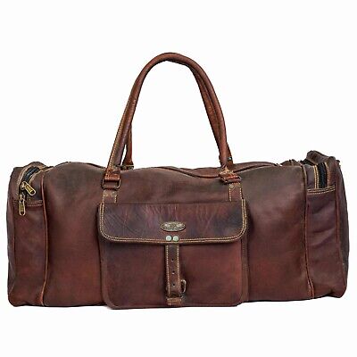 Travel Duffel Luggage Leather extra large Bag Overnight Genuine Men Weekender