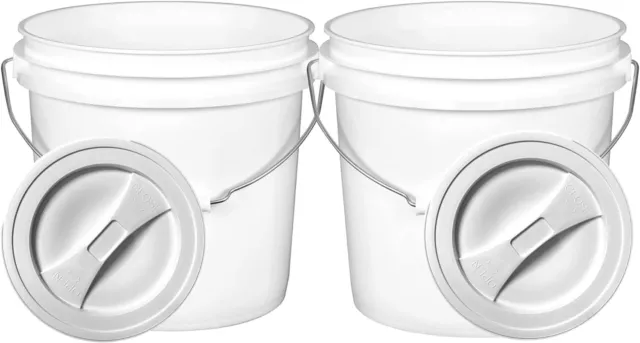 House Naturals 1 Gallon Plastic Bucket Container with Lid Food Grade BPA  Free