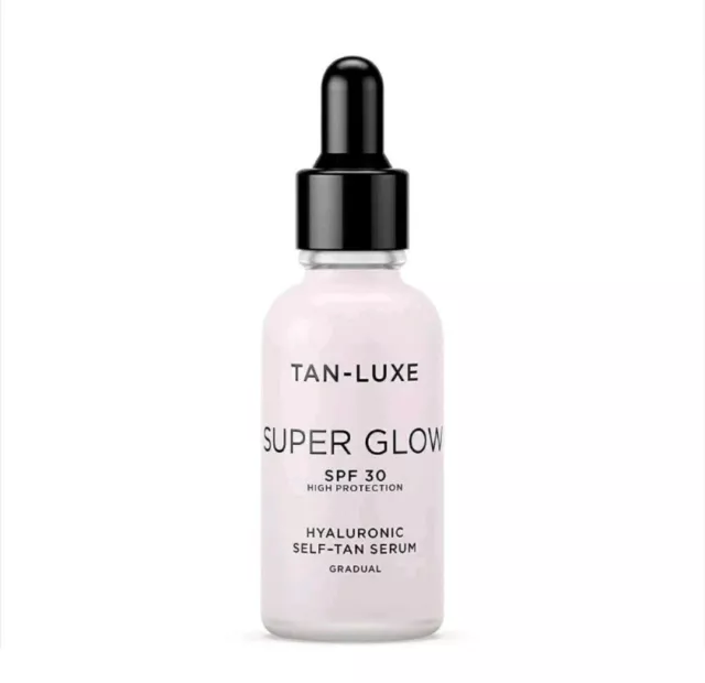 Tan Luxe SUPER GLOW Bronceado Falso 30 ml FPS 30 Autobronceador Cuidado de la Piel Libre de Toxinas Vegano