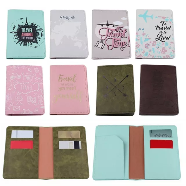 Wallet PU Leather Travel Passport Holder Document Bag Card Case Protector Cover