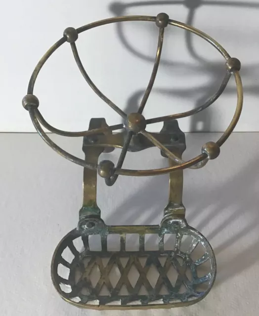 Antique 1890's Brass Soap Holder Basket  -For Clawfoot Tub- (PICS!)