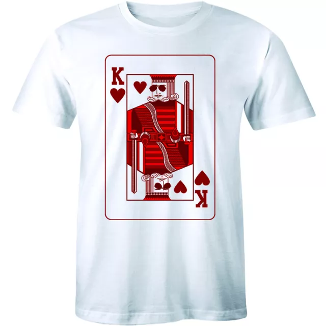 King of Hearts Men's T-shirt Real Players Gambling Poker Playing Cards Gift Tee