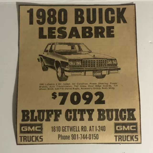 1980 Buick LeSabre Small vintage Print Ad Advertisement pa7