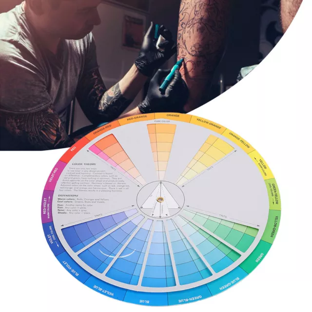Tattoo Color Wheel Pigment Color Wheel Mixing Guide Tattoo Accessory (23cm D Aug