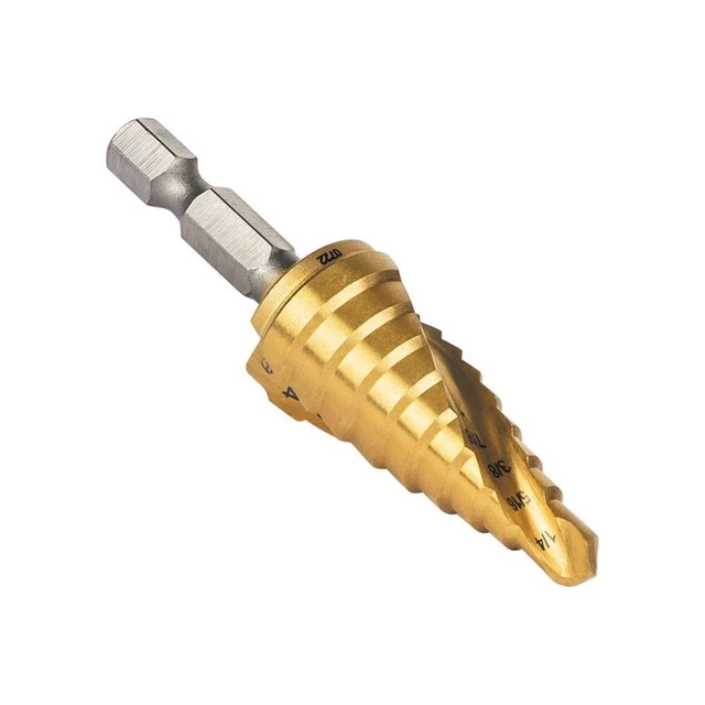 Klein Tools 25963 Step Drill Bit, Spiral Double-Fluted, 1/4" to 3/4", VACO 16
