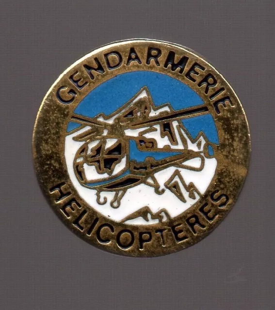 Pin's Police / gendarmerie - hélicoptères (EGF doré signé Alpes trophées)