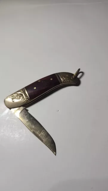 Vintage Rare Antique  Full Brass Blade Mini Pocket Folder Knife