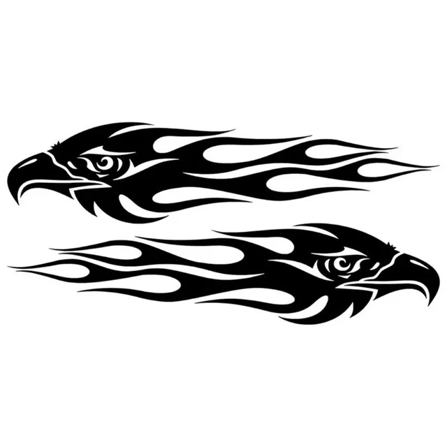 2Xadesivi Auto  Aquila Fiamma Nero Sticker Riflettenti Di Sicurezza Moto Cooter