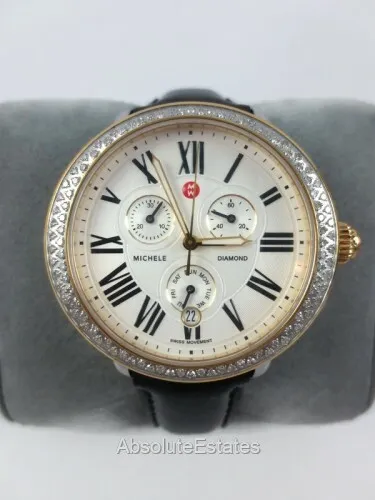Michele Large Serein Two Tone Gold Silver Diamond Watch MW21A01C5966 Refurb NIB