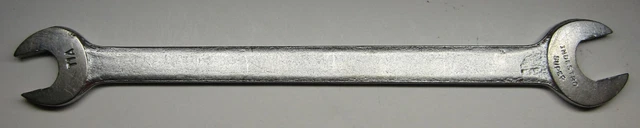 Vintage *Indestro Super* 7/16" x 1/2" Open End Tappet Wrench T1A ~Forged USA~
