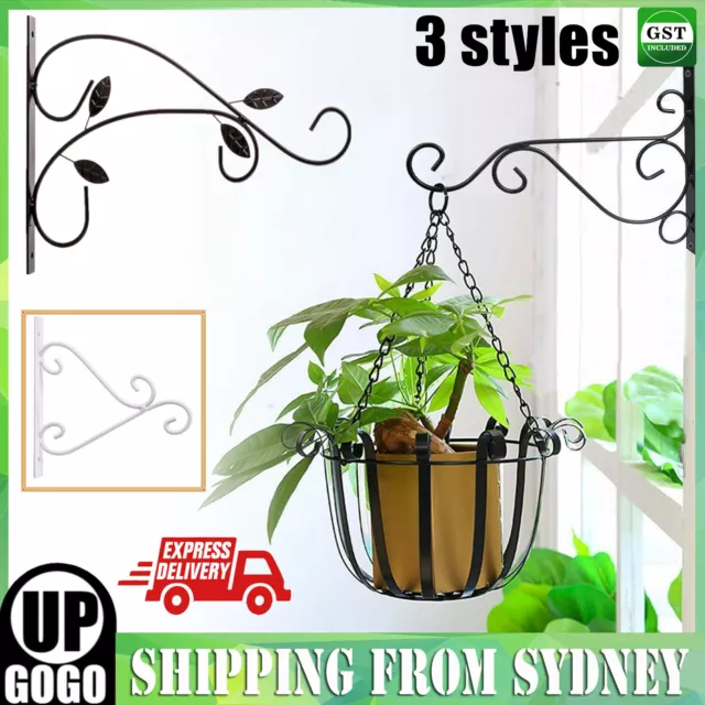 Plant Hanger Wall Hanging Bracket Iron Basket Rack Hook Garden Flower Pot Holder