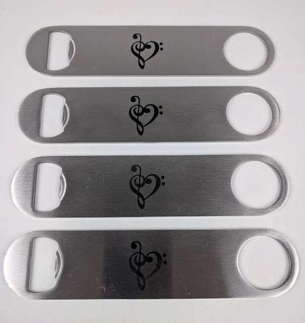 4 Treble Bass Clef Musical Music Note Heart Bottle Speed Opener Bar Bass Trebel