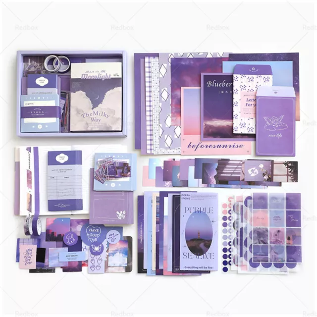 4 Styles Vintage Aesthetic Scrapbook Kit Art Journaling Supplies with Stationery