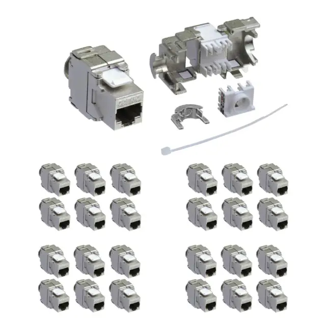 24x Keystone Jack Modul Cat.6a RJ45 STP werkzeuglos Netzwerk Adapter ProfiPatch