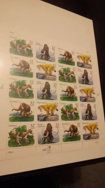 1994 Prehistoric animals Stamps. 20 Stamp Sheet. New, Sealed And NBH 2