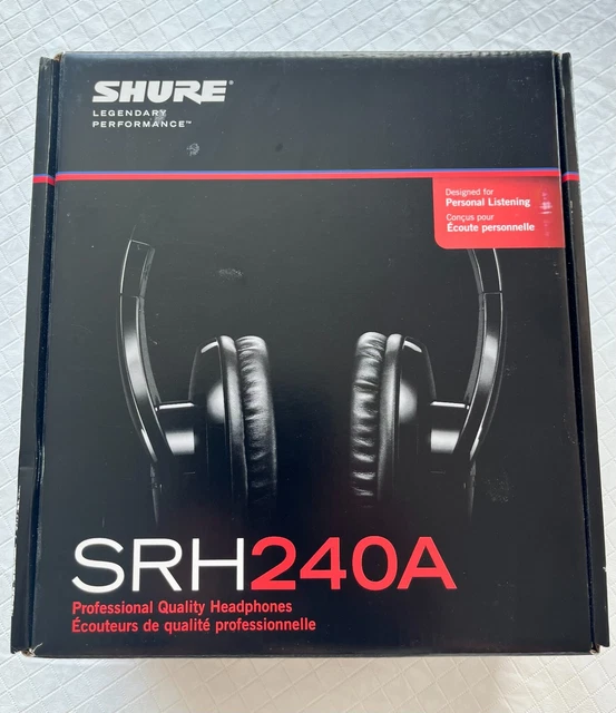 Shure SRH240A Professional Studio Stereo Headphones -Wired- Black, New Shure SRH240A Professional Studio Stereo Headphones -Wired- Black, New