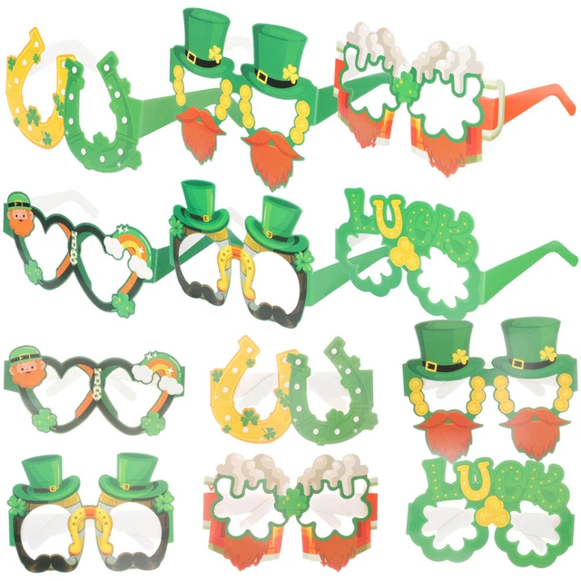 Gafas irlandesas de papel St. Patrick Day accesorios de fiesta gafas de sol decoración