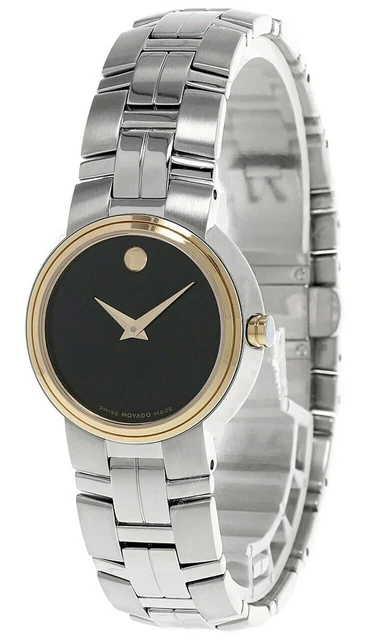 MOVADO Artiko 28MM QTZ Quadrante Museo Nero Bicolore Orologio da Donna 0605594