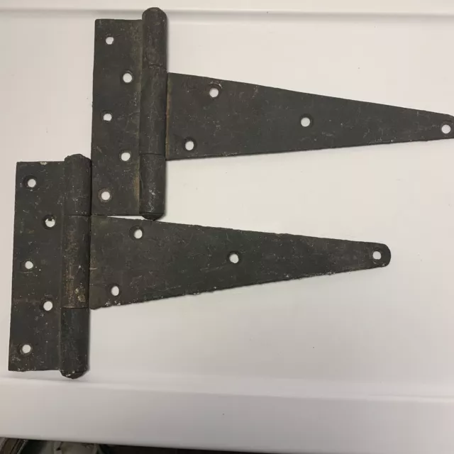 Antique Barn Door Or Gate Strap Hinges Wrought Iron Solid Working