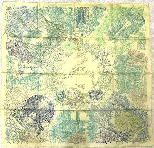 Carré Hermès 'Le Jardin De Leïla' - Foulard En Soie Multicolore, Neuf Sans étiquette, Style Bandana