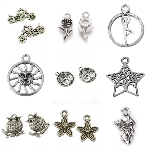 Tibetan Silver Charms Pendants Jewellery Card Making Crafts Antique Colour LOT 3