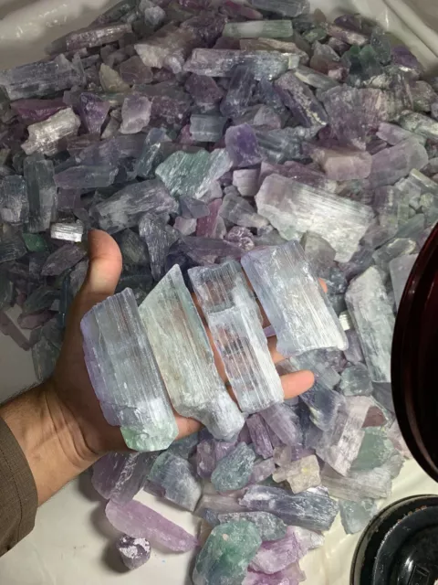 45-KG  Amazing Natural Big  Kunzite crystals  Rough Lot From Afghanistan