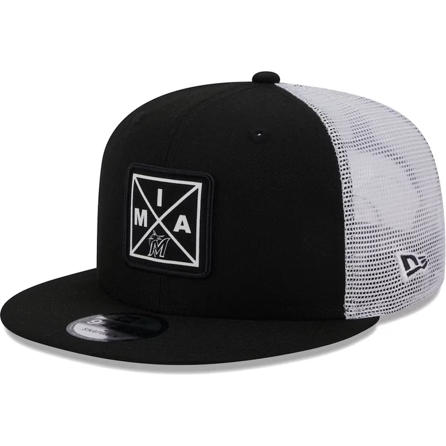 New Miami Marlins New Era Vert Squared Trucker 9FIFTY Hat Men's 2023 MLB MIA
