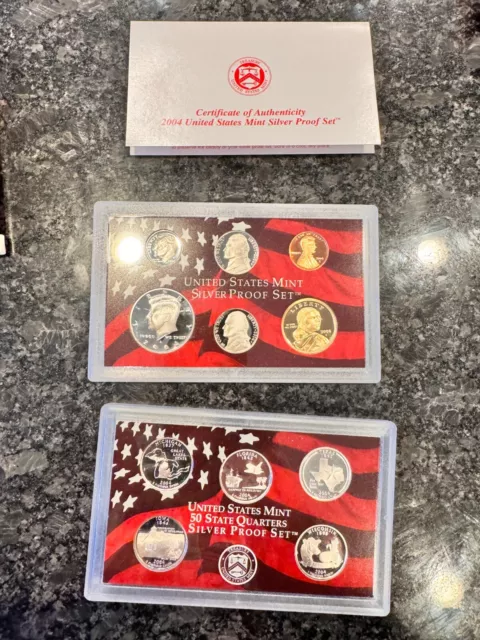 2005 "S" U.S. Mint Uncirculated SILVER Proof Set (11 Coin) Box & COA