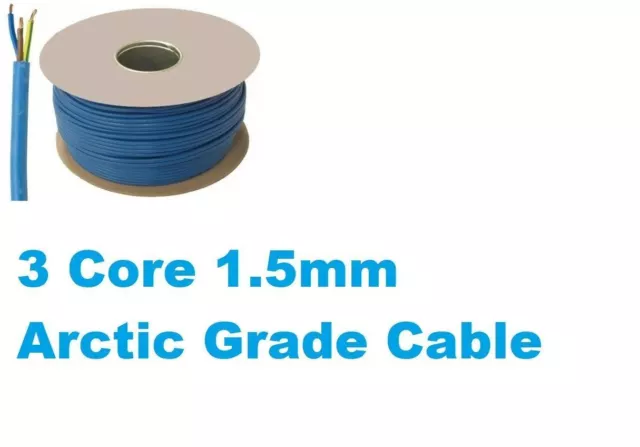 Cut Lengths Arctic Grade Flex Cable Blue 1.5mm 3183AG 3 Core Flex Hook up Cable