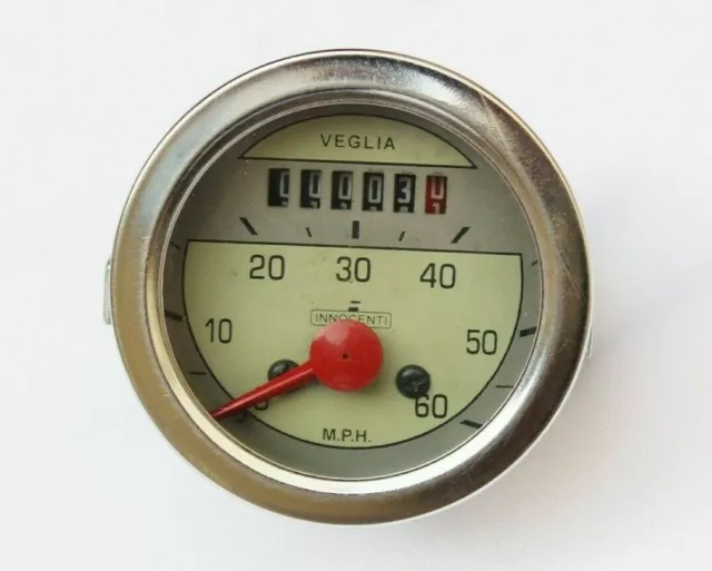 Lambretta Ld D Innocenti Veglia 60 Mph Speedo Rond Type Compteur @ UK