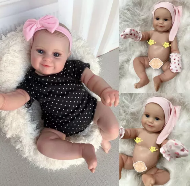 Vollence 36cm Poupées Bébé Entièrement en Silicone avec Cheveux, Pas des  Poupées en Vinyle, poupées réalistes, poupées de Nouveau-né,bébé Reborn en