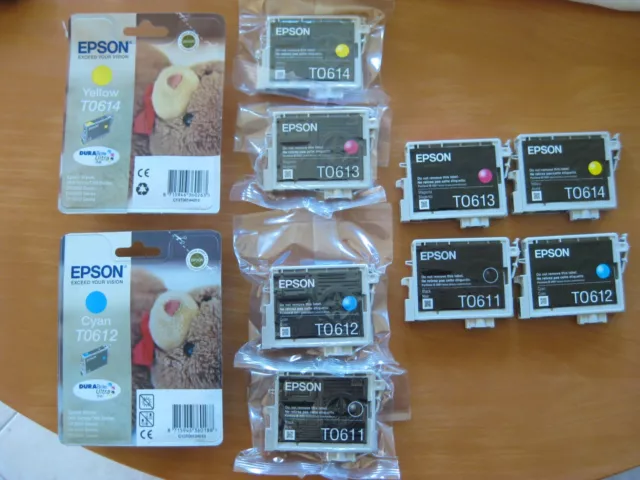 Epson Druckerpatronen (6 Stück) T0611, T0612, T0613, T0614 Neu
