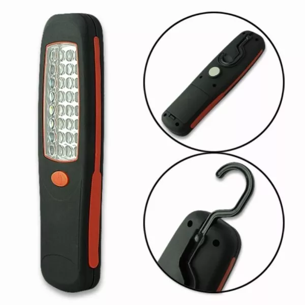 Torcia Lampada Calamita Gancio 30 Led + 7 Led Per Casa Auto Ufficio Emergenza