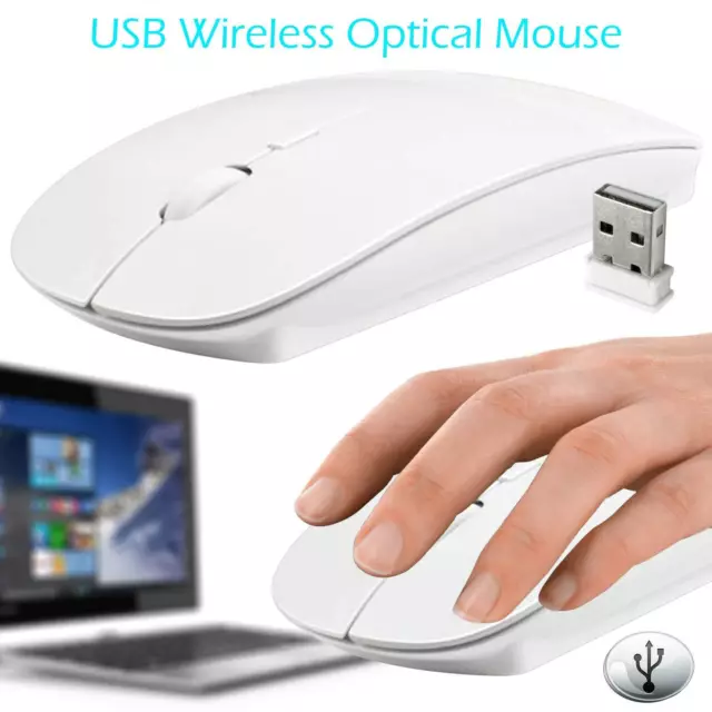 Wireless Cordless Mouse Mice Optical Scroll For PC Laptop Computer + USB 2.4 GHz