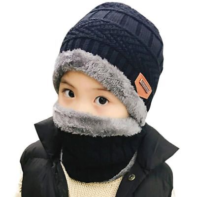 Caldo inverno knit cappello e sciarpa per 3-12 anni vecchie ragazze e ragazzi studenti cappelli