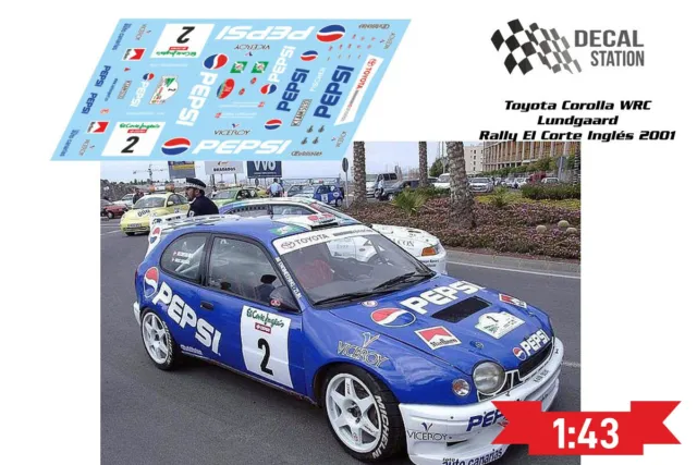 Calcas 1/43 Toyota Corolla WRC Rally Corte Inglés 2001  waterslide decals