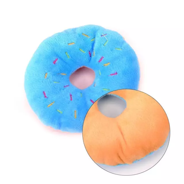 Lovely Pet Dog Puppy Cat Squeaker Quack Sound Play Donut Toys Toy F0V3