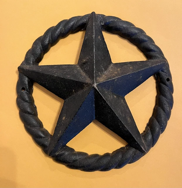 Heavy Duty Cast Iron Star Rope Rustic Metal Unfinished Western Texas