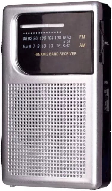 Laser SPK-PR1018 Pocket AM/FM Radio - Portable Transistor Radio with Extendab...