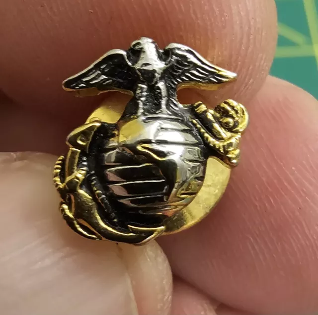 Vintage USMC Emblem Gold And Silver Tone Lapel Pin, Marine Corp