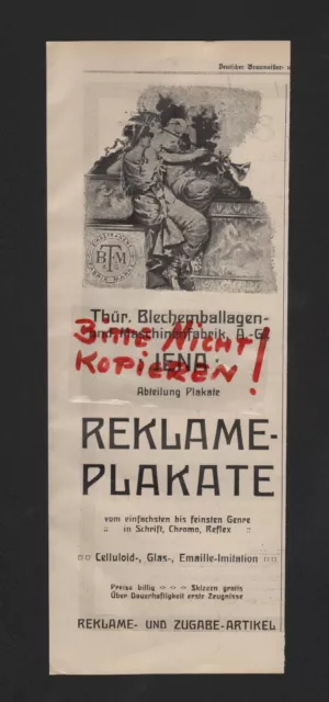 JENA, Werbung 1913, Thür. Blechemballagen-Maschinen-Fabrik AG