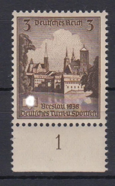 Deutsches Reich 665 mit Unterrand Dt. Turn- und Sportfest 3 Pf postfrisch /1