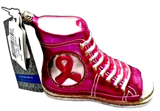 Christopher Radio Breast Cancer Ornament Fit For Walking Pink Sneaker NWT Poland