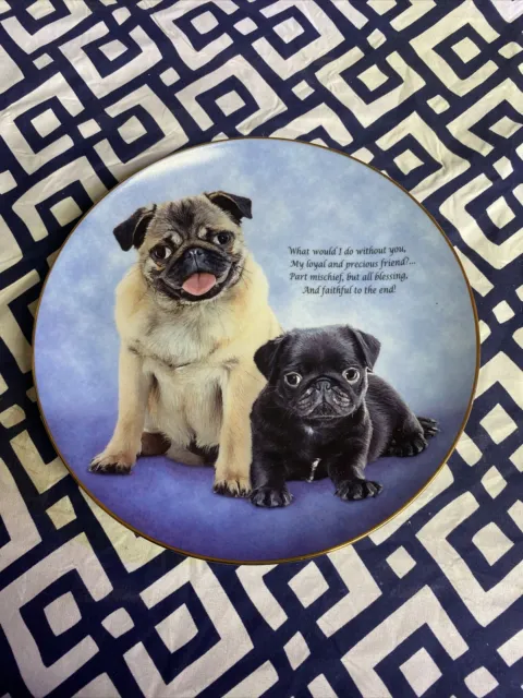 Danbury Mint Loyal And Precious Pug Plate