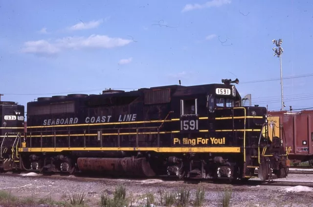 ORIGINAL 1982 RAILROAD SLIDE SCL SEABOARD COAST LINE 1591 Hamlet NORTH CAROLINA