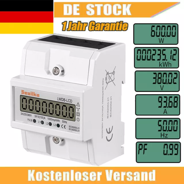 Geeicht MeterWechsel Stromzähler Drehstromzähler Zwischenzähler DIN 3-Phasen 4-D