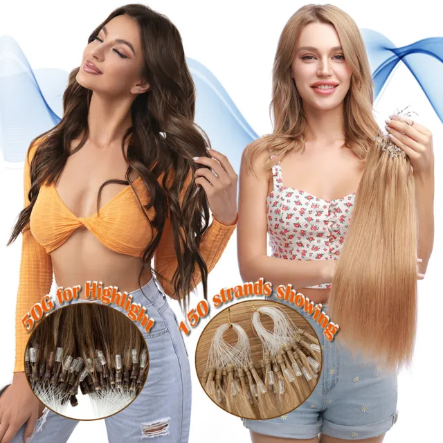 Easy Loop Extensions De Cheveux Pose A Froid Micro Loop 100% Naturels Remy 1 0.5 2