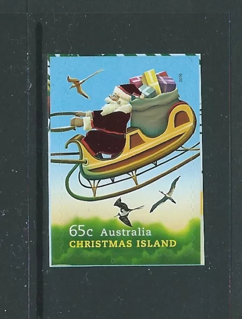 Australia 2016 Christmas Island Christmas S/Ad Embellished Stamp Unmounted Mint