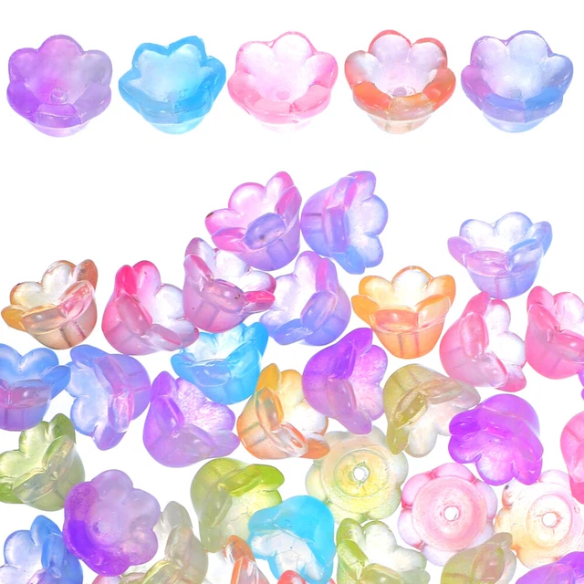 Sombrero de flores de color con degradado colgante de cadena de flores componente 60 piezas